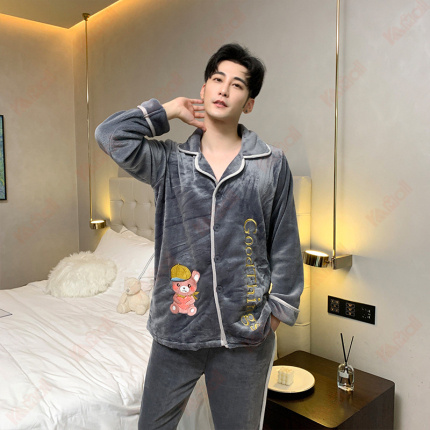 men pajamas set long sleeve
